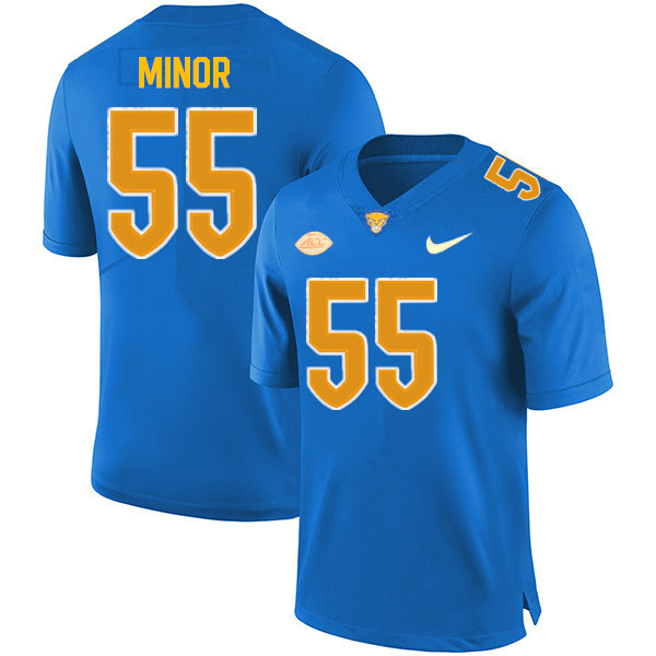 Men #55 Marcus Minor Pitt Panthers College Football Jerseys Sale-Royal